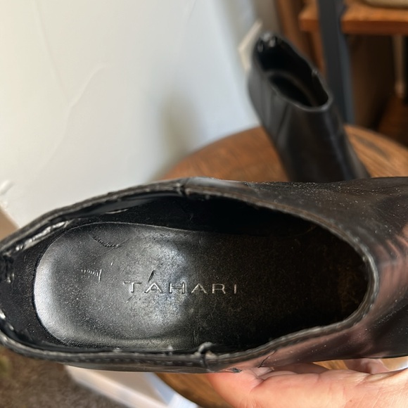 TAHARI Black Genuine Leather High Heel Booties - Picture 6 of 12
